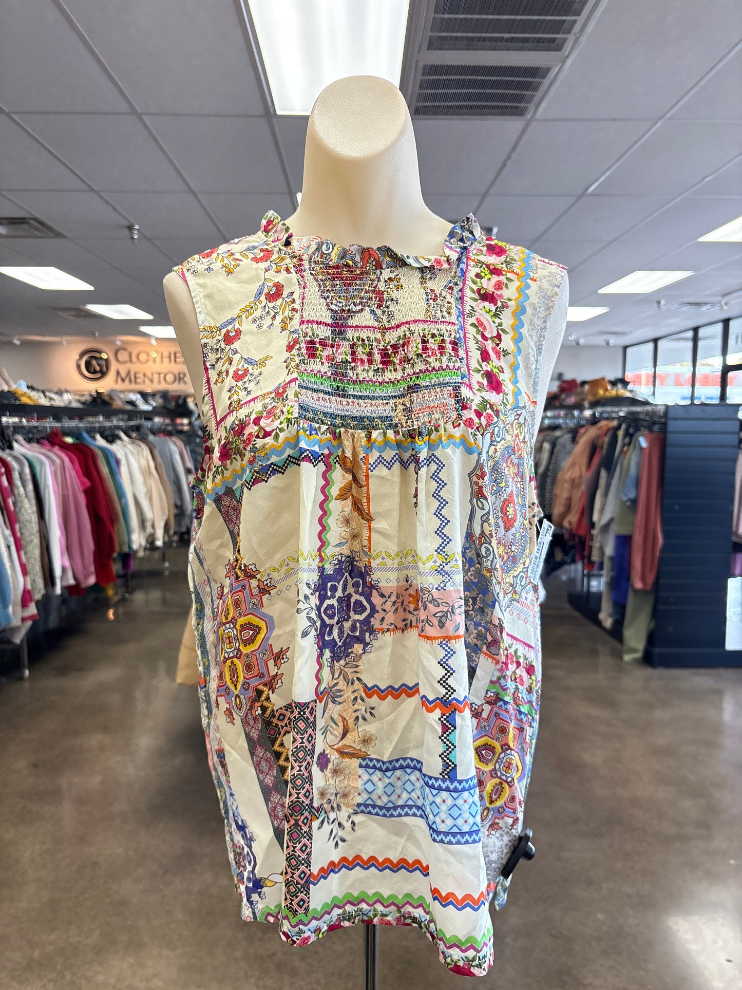 Top Sleeveless By Johnny Was In Floral Print, Size:M