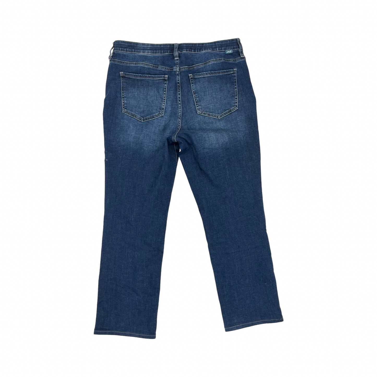 Jeans Straight By Jag In Blue Denim, Size:14P