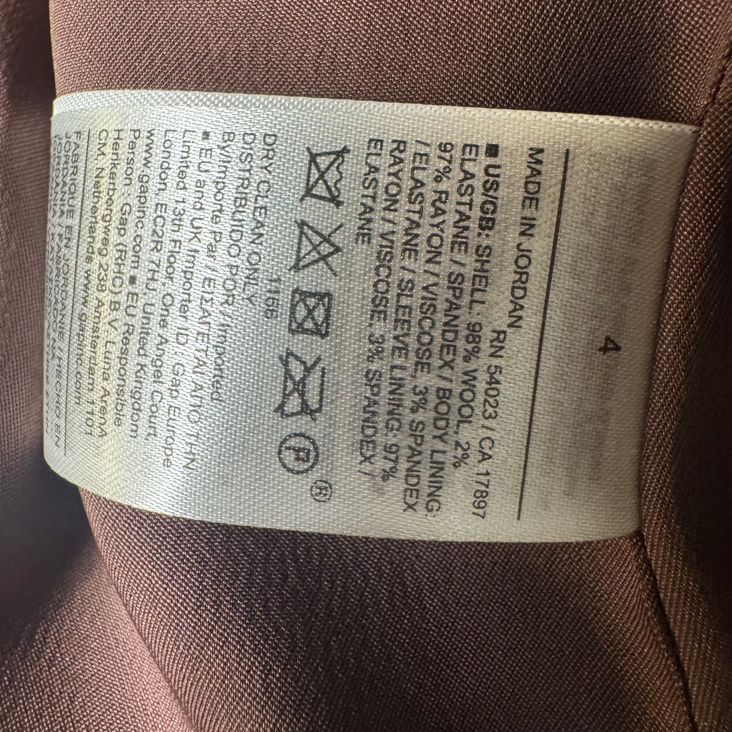 Slim Wool Blazer By Banana Republic In Brown, Size: 4