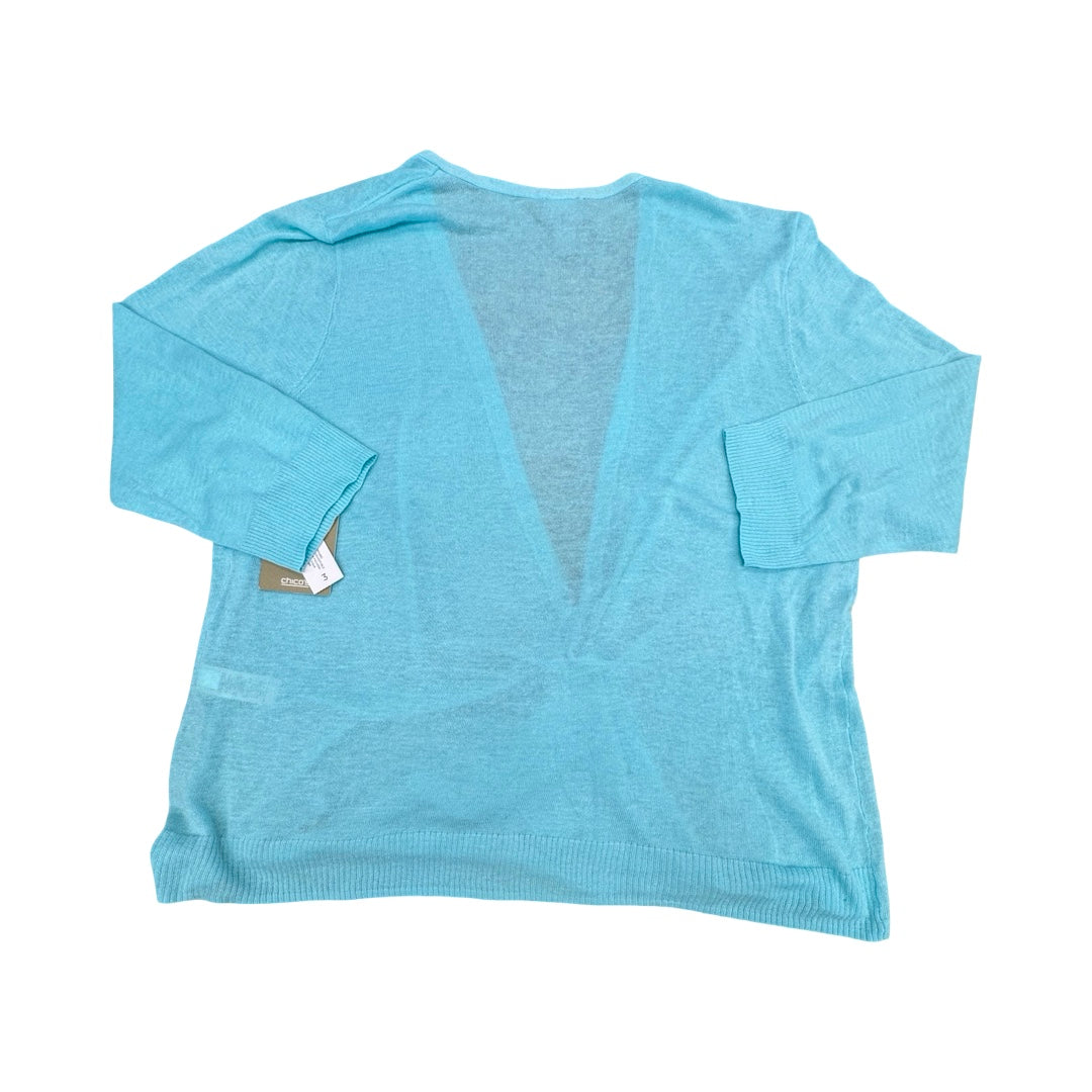Sweater Cardigan By Chicos In Blue, Size:Xl