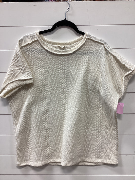 Top Ss By Lovely Melody In Cream, Size:1X