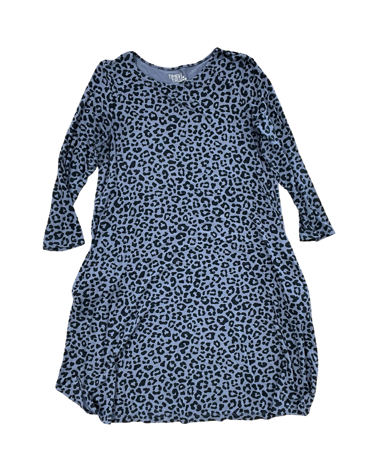 Dress Casual Midi By Time And Tru In Black & Blue, Size:M