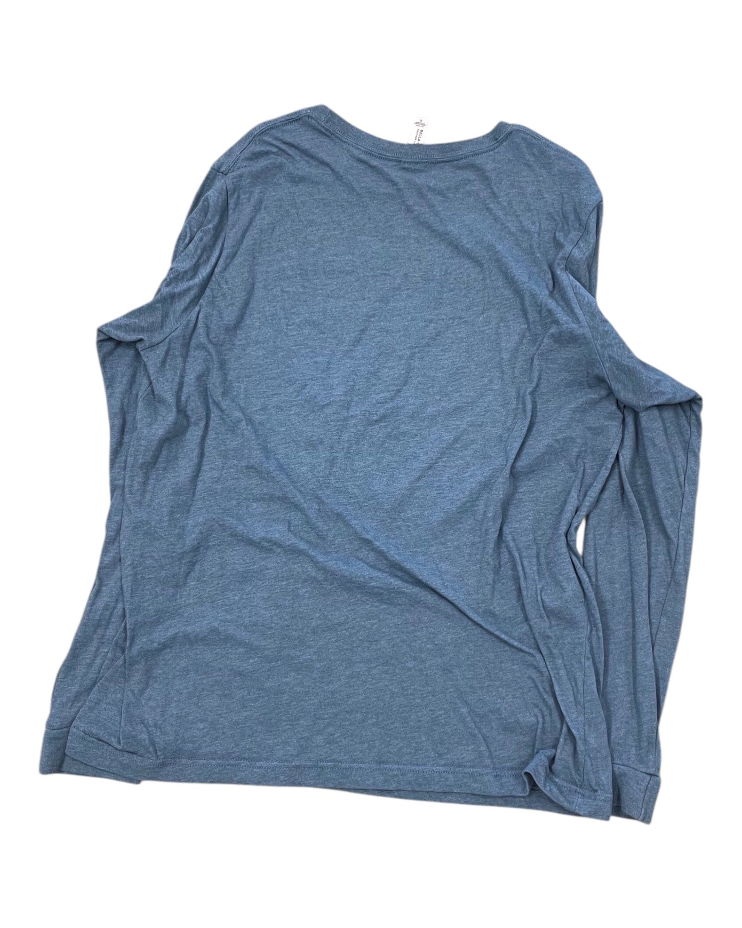 Top Ls Basic By Bella + Canvas In Blue, Size:Xl