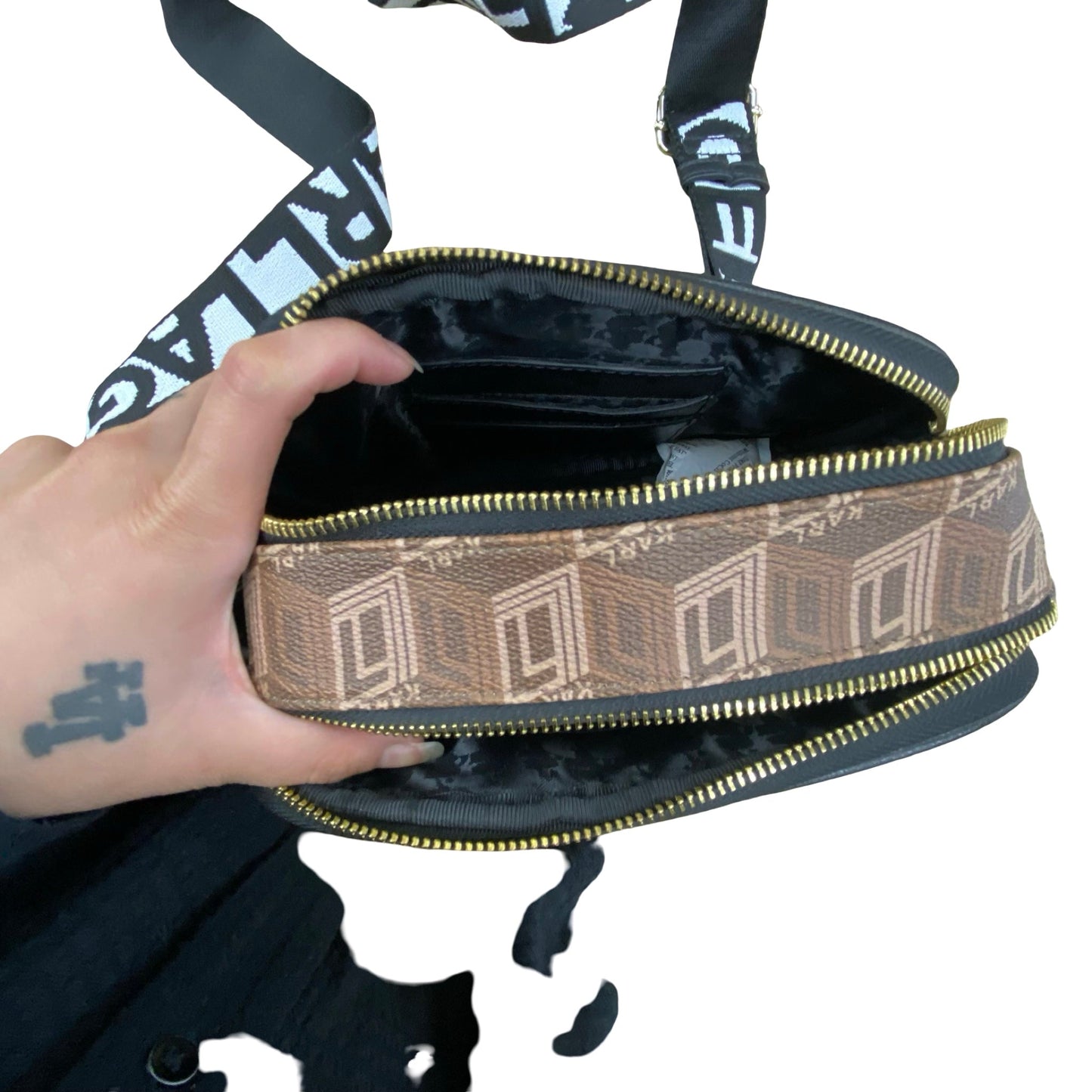 Handbag Designer By Karl Lagerfeld In Multi, Size:Medium