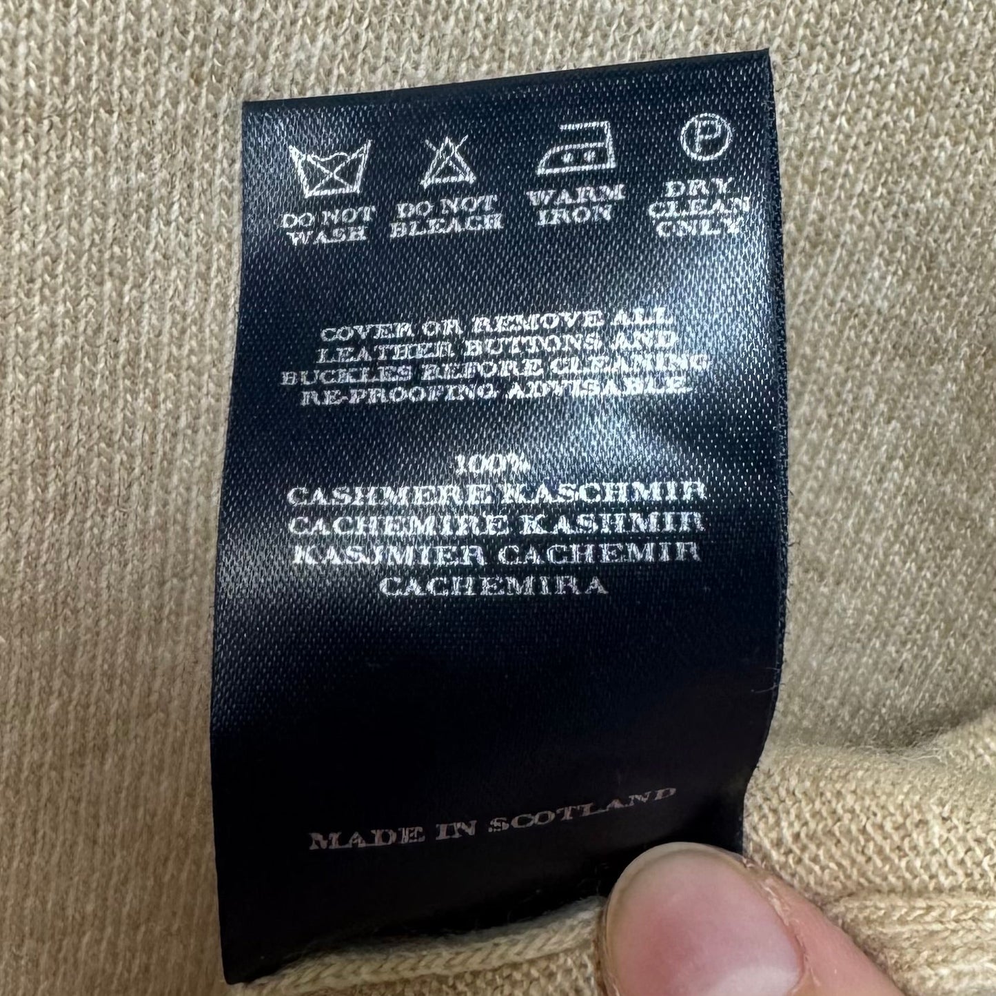 100% Cashmere Short Sleeve Sweater Luxury Designer By Burberry In Tan, Size: L