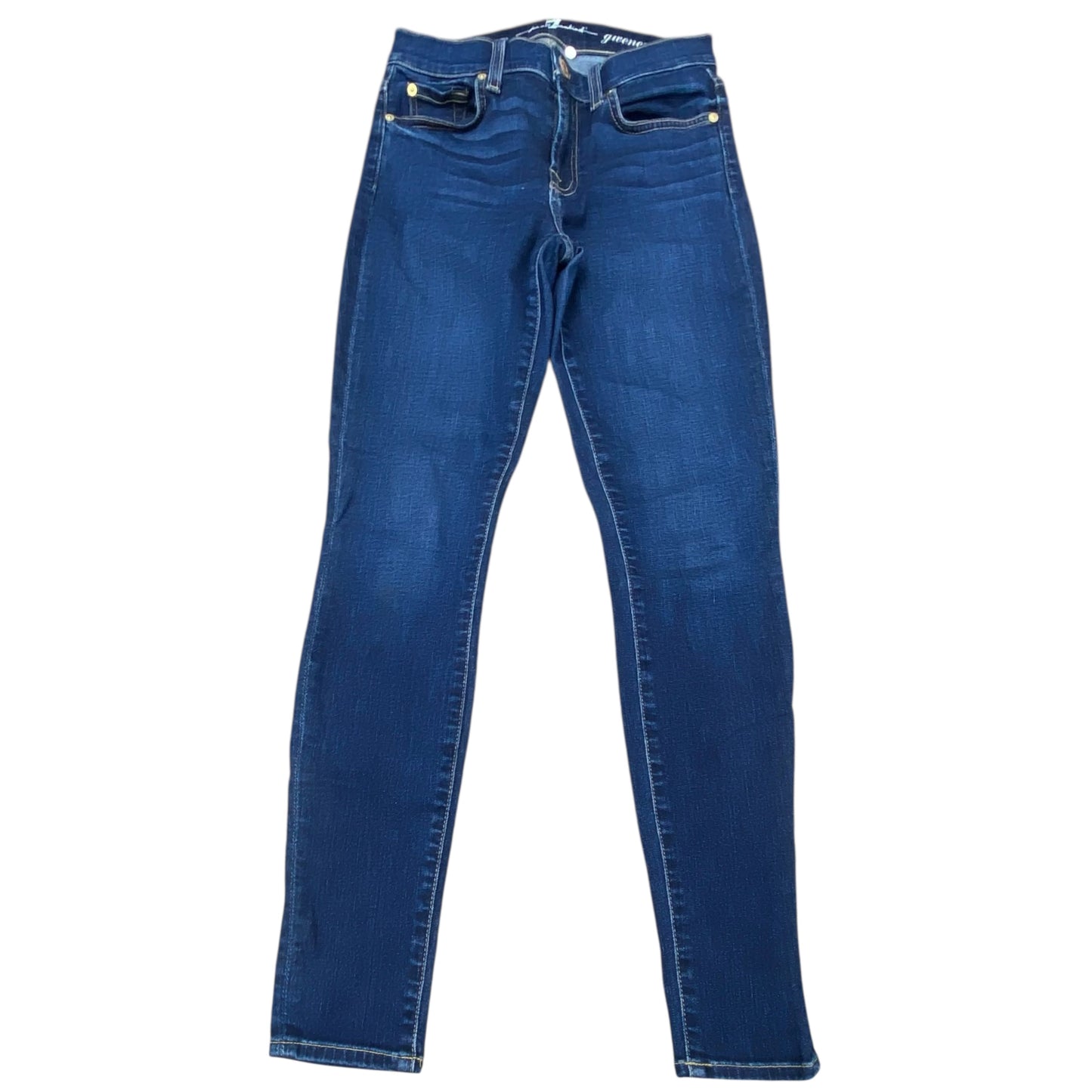 Jeans Skinny By 7 For All Mankind In Blue Denim, Size:0