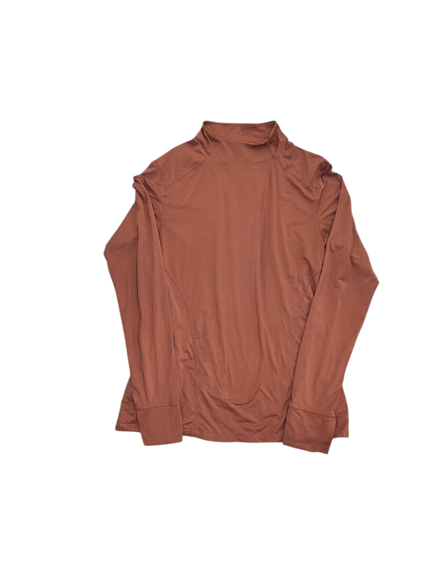Athletic Top Ls Collar By Fabletics In Orange, Size:L