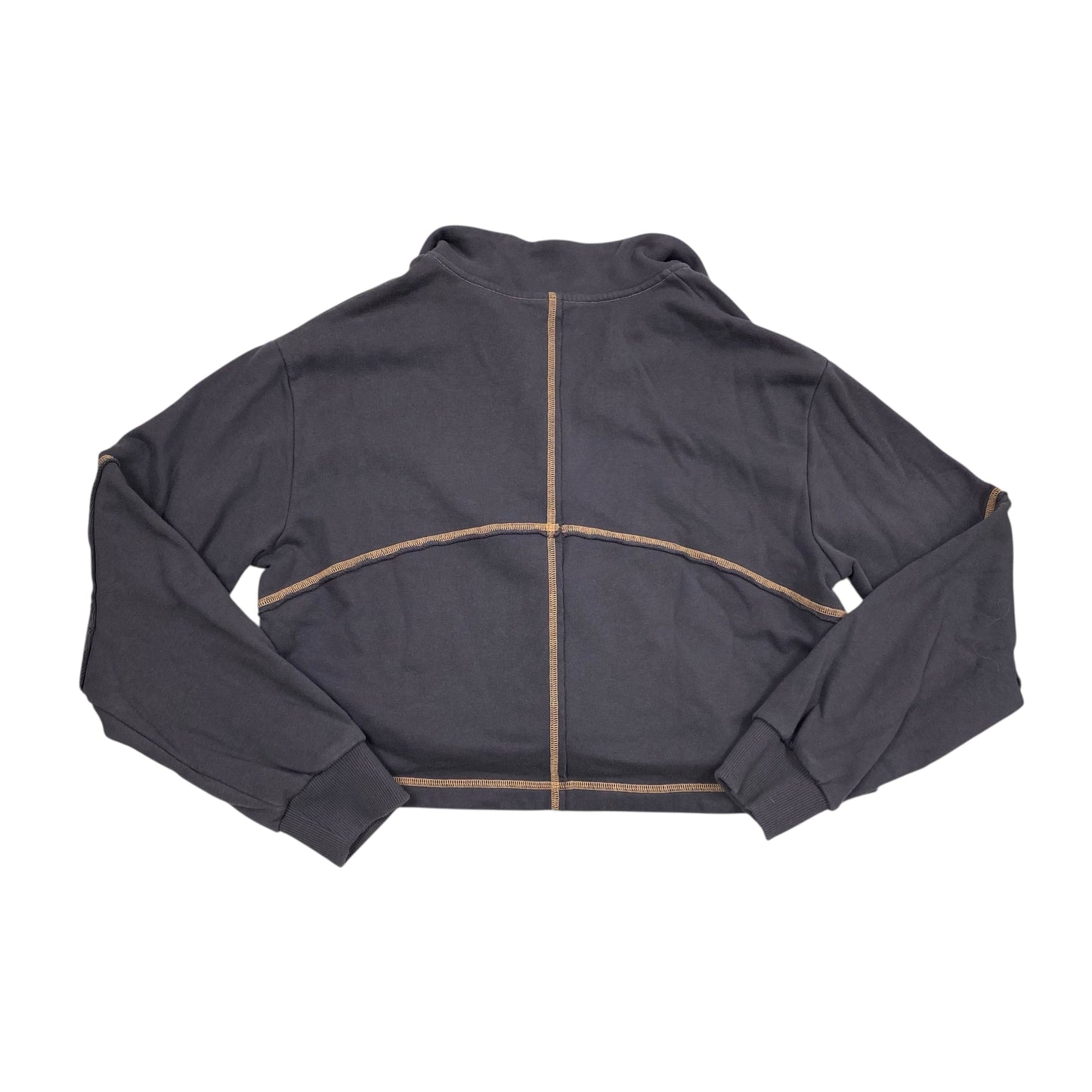 Sweatshirt Collar By Sweaty Betty In Grey & Orange, Size:M