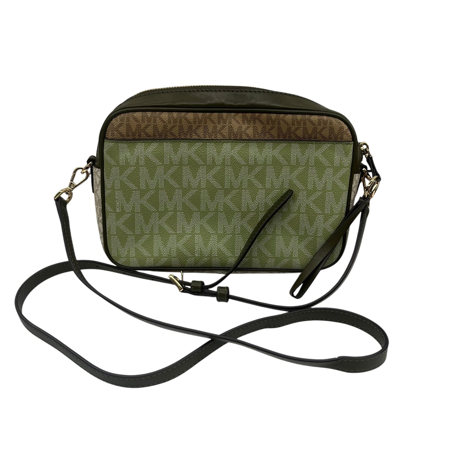 Crossbody Designer By Michael Kors In Brown & Green, Size:Medium