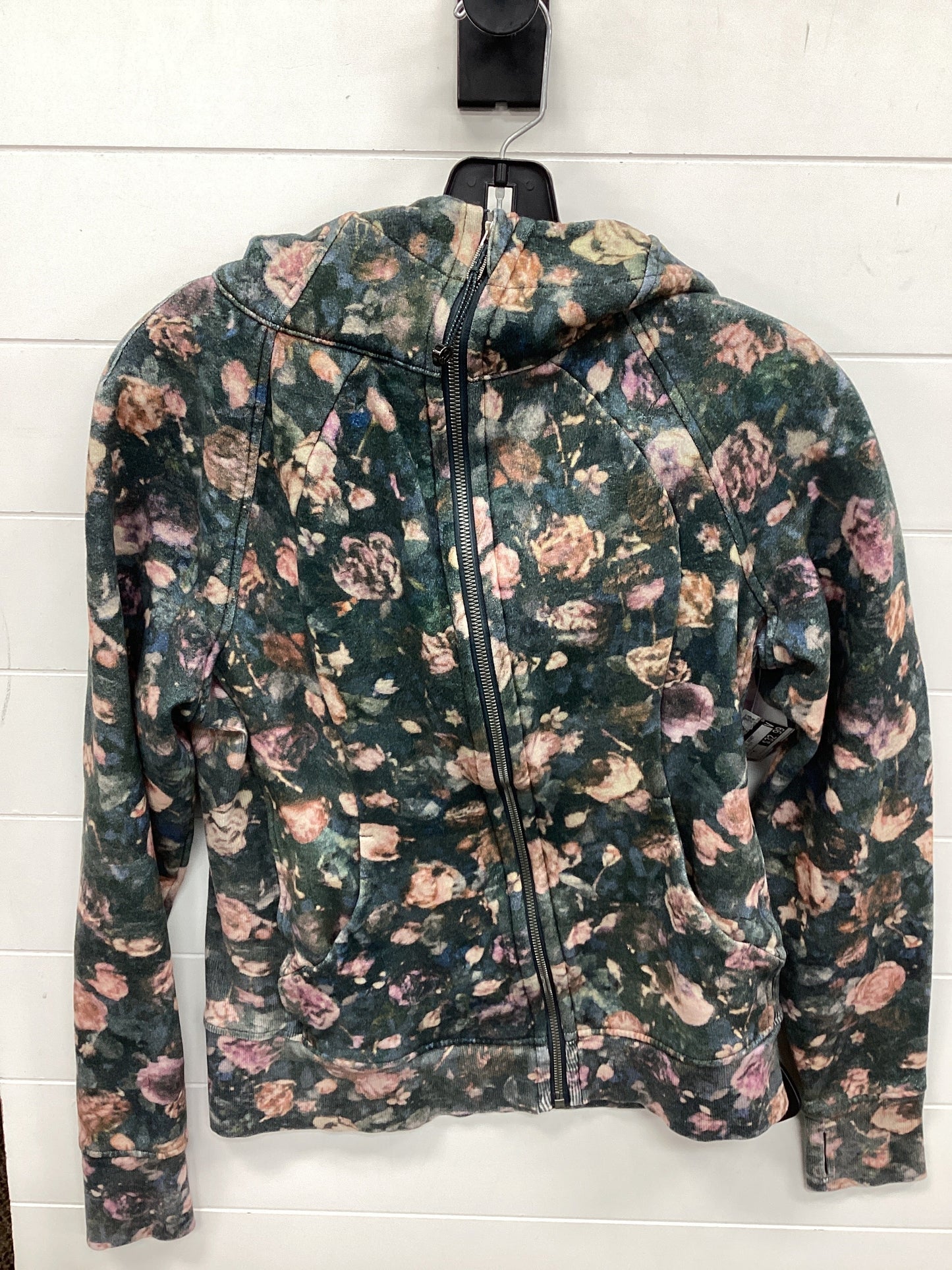 Athletic Jacket By Lululemon In Floral Print, Size:M