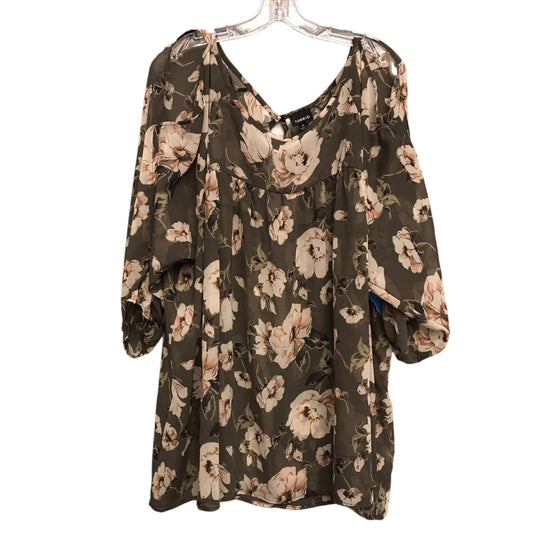 Top 3/4 Sleeve By Torrid In Floral Print, Size:3X