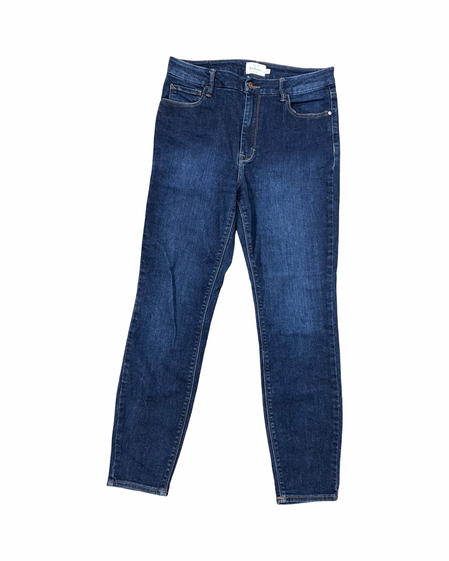 Jeans Skinny By Bohme In Black Denim, Size:10