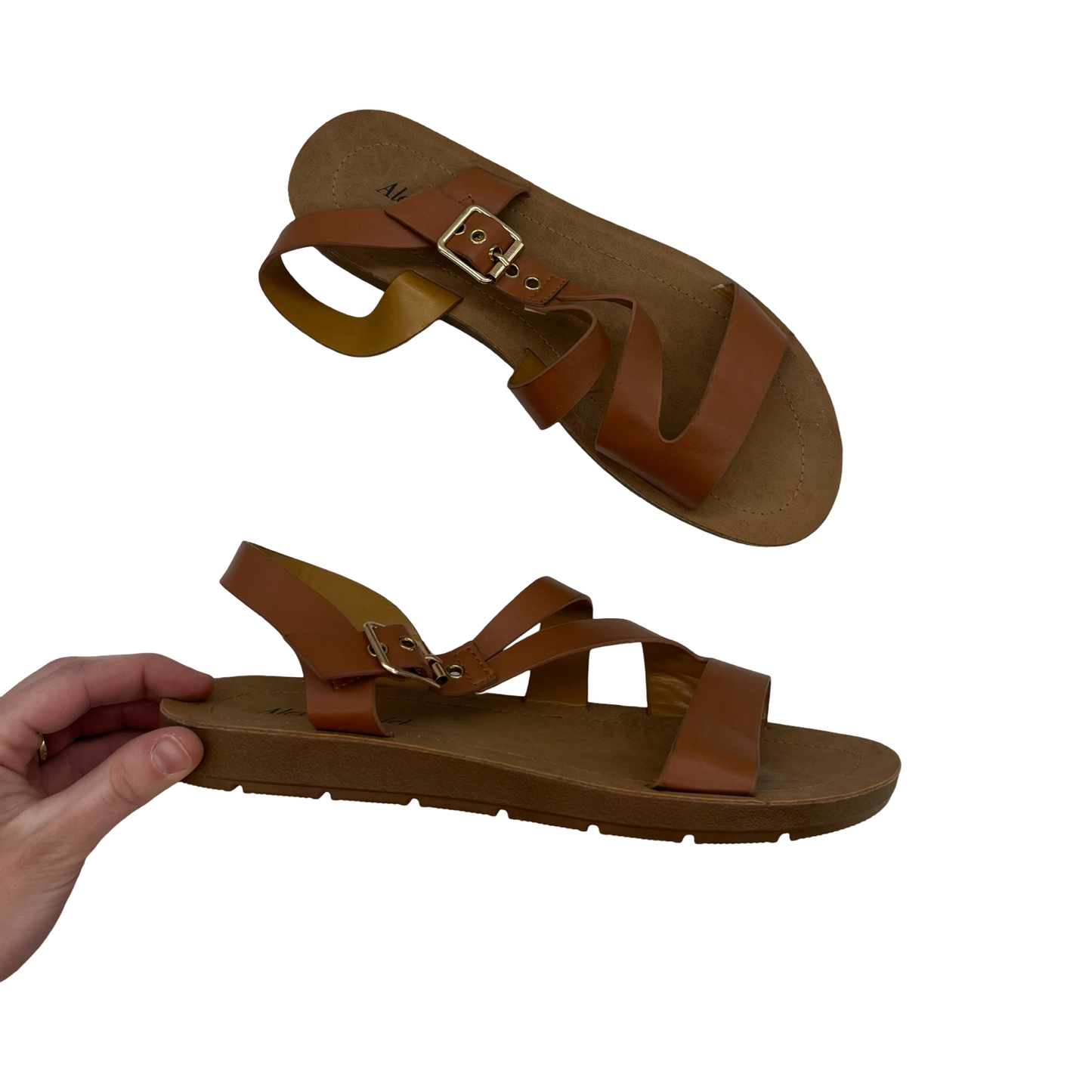 Sandals Flats By Cmf In Brown, Size:8