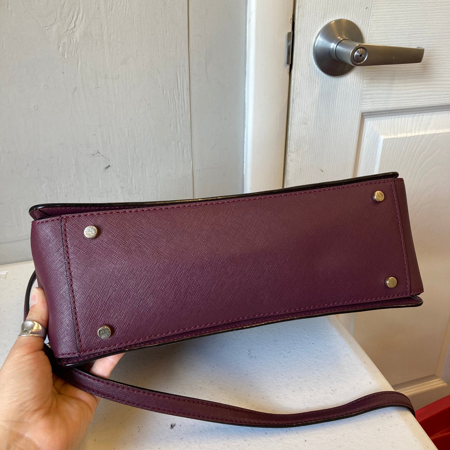 Crossbody Designer By Kate Spade In Maroon, Size:Medium