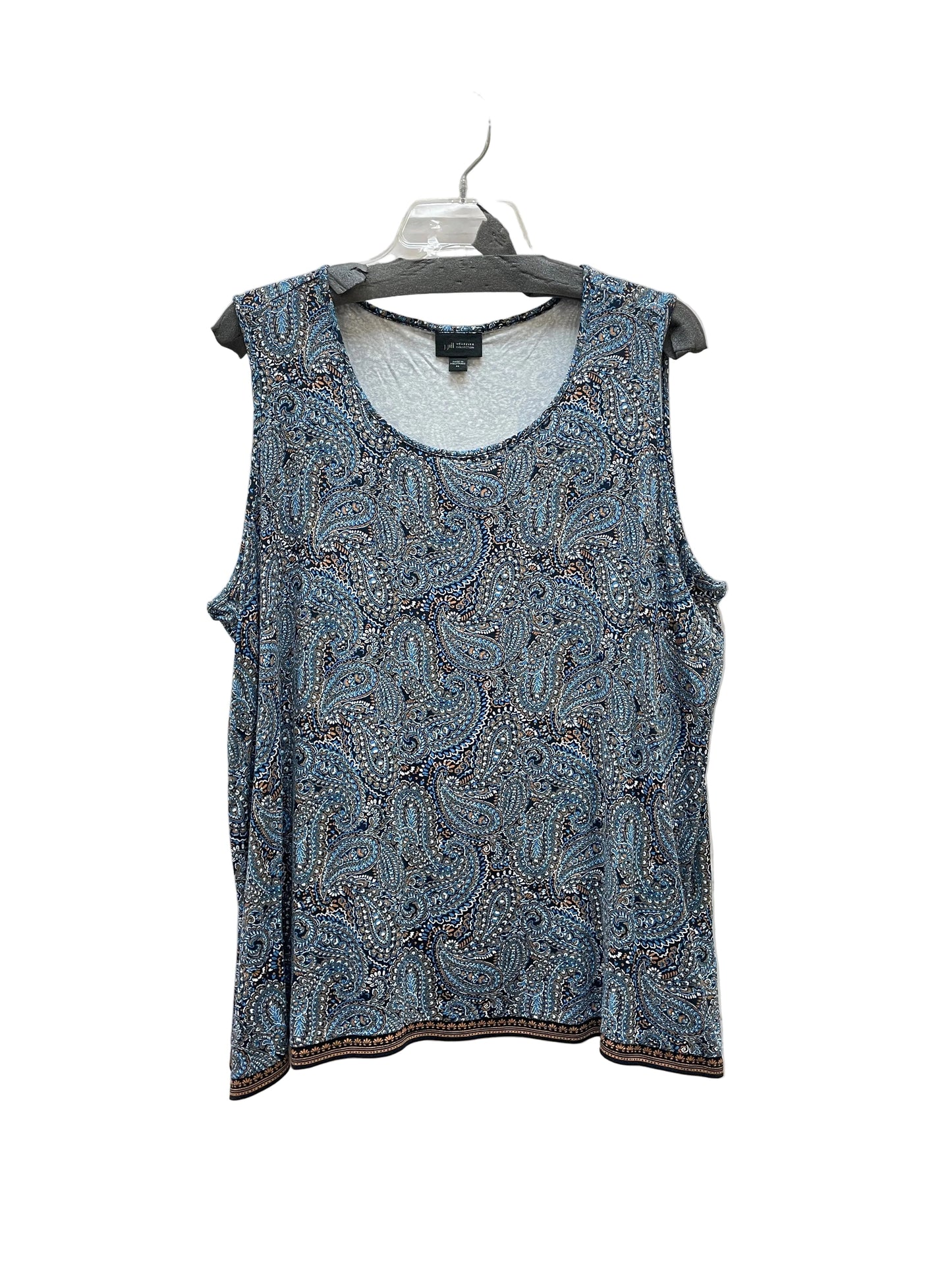 Top Sleeveless Basic By J. Jill In Paisley Print, Size:Xl