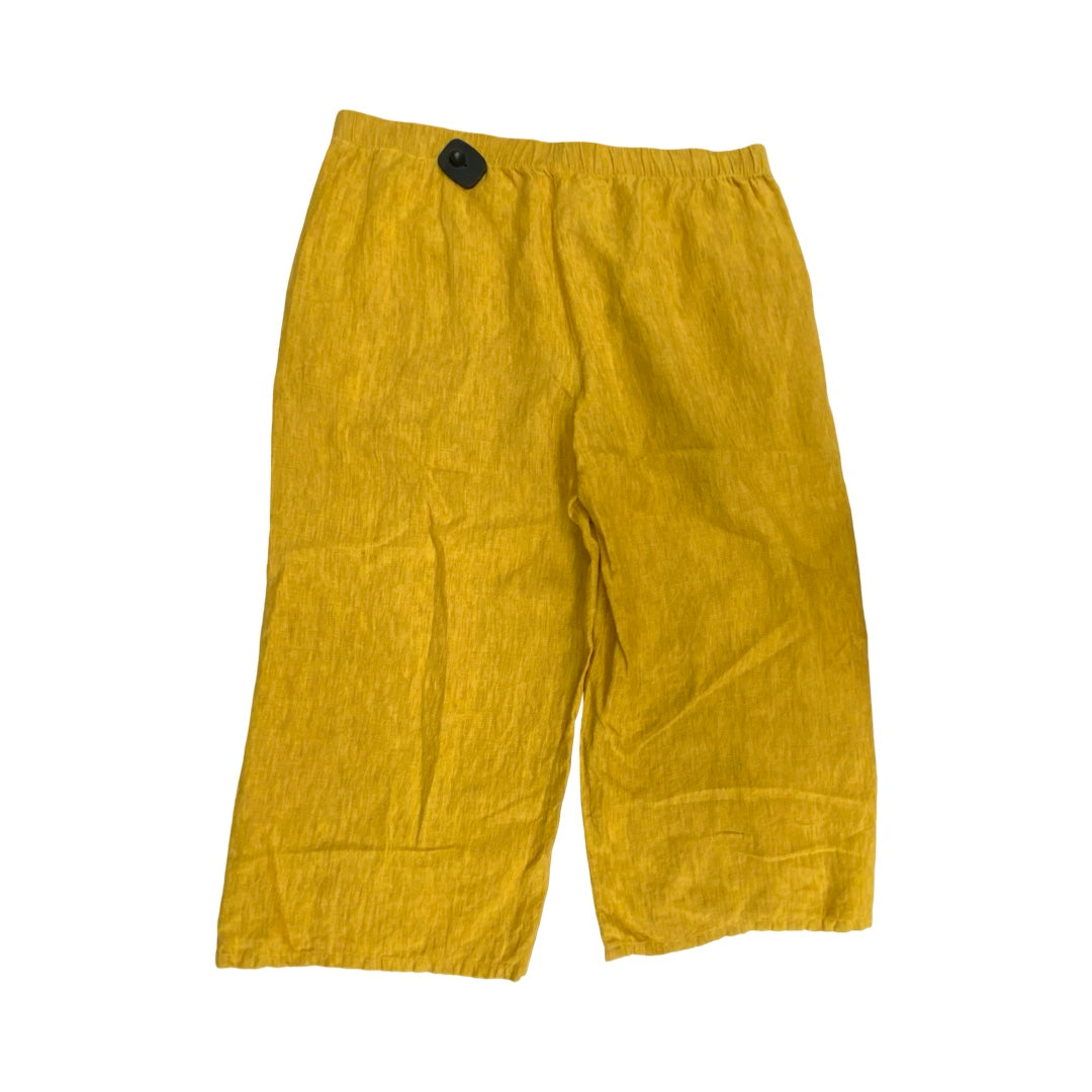 Pants Designer By Eileen Fisher In Yellow, Size:Xl