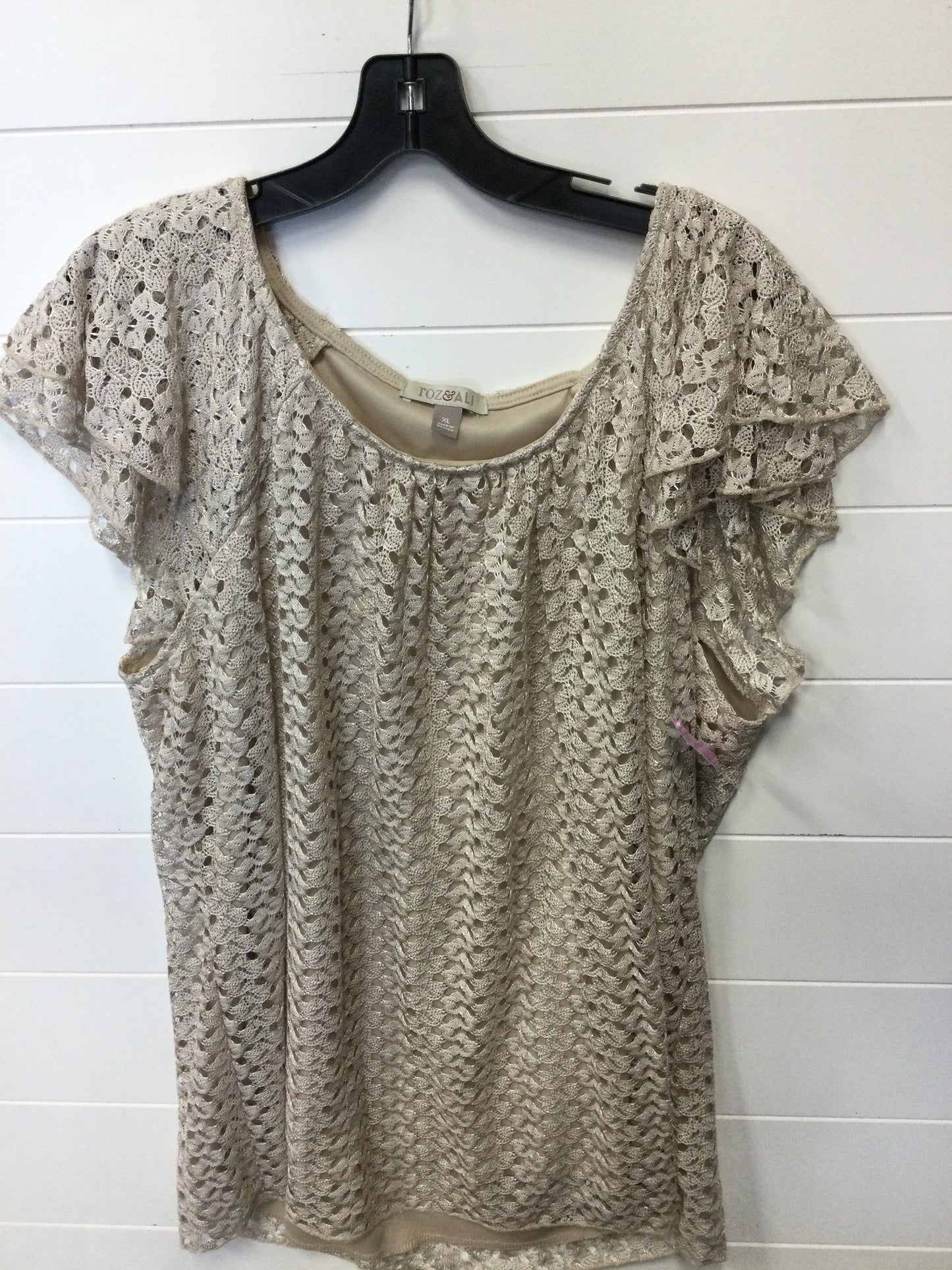 Top Ss By Roz And Ali In Beige, Size:Xl
