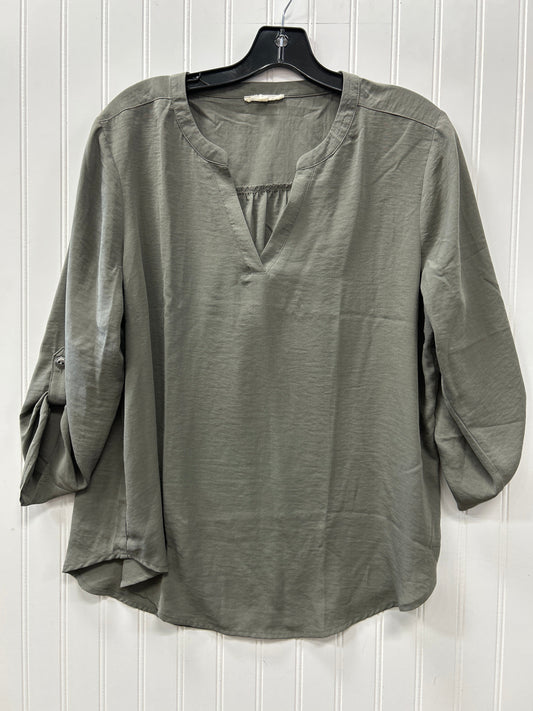 Blouse 3/4 Sleeve By Maurices In Green, Size:L