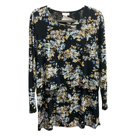 TOP LS by J. JILL In FLORAL PRINT, Size: M