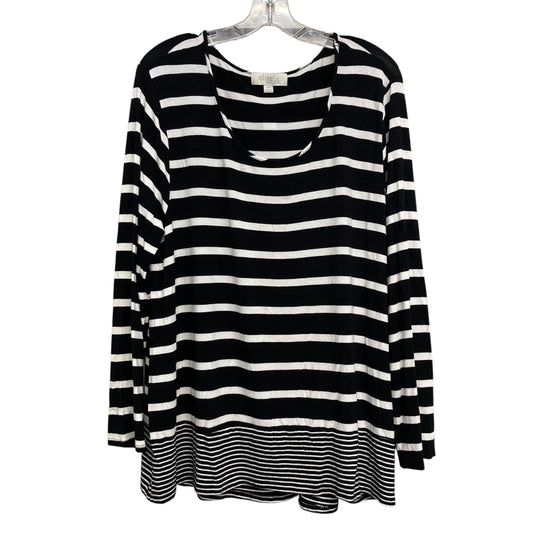 Top Ls By Olive And Oak In Black & White, Size:3X