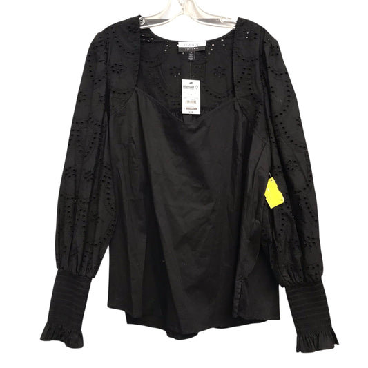 Top Ls By Eloquii In Black, Size:1X