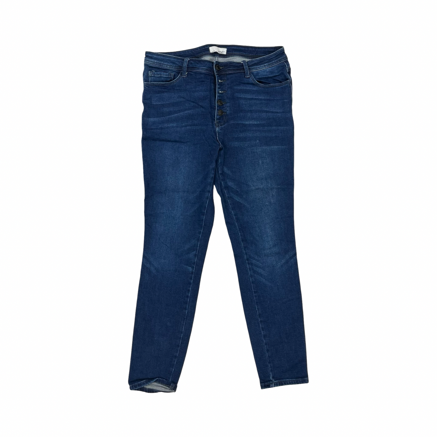 Jeans Skinny By Vervet In Blue Denim, Size:14
