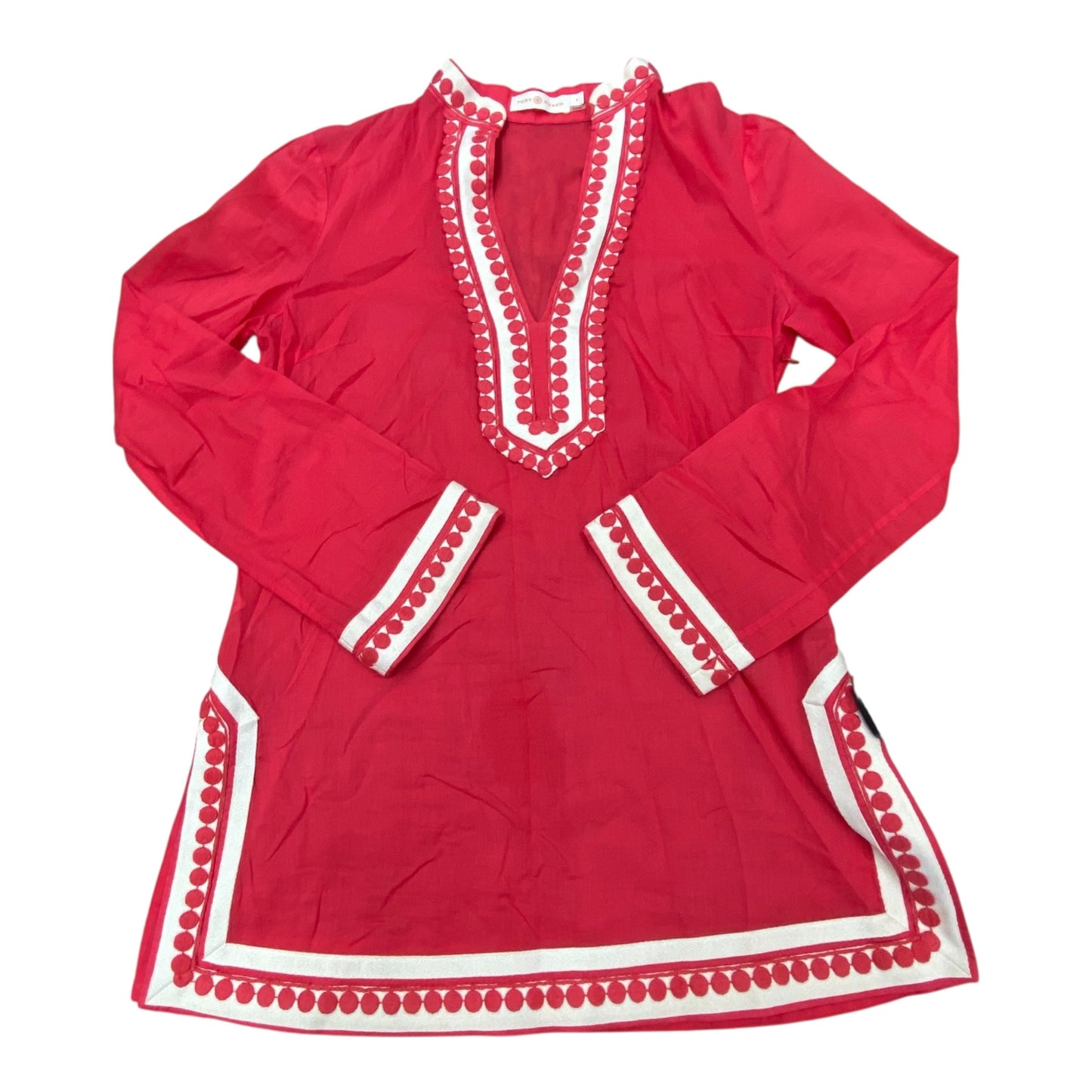 Top Ls Designer By Tory Burch In Pink & Tan, Size:4