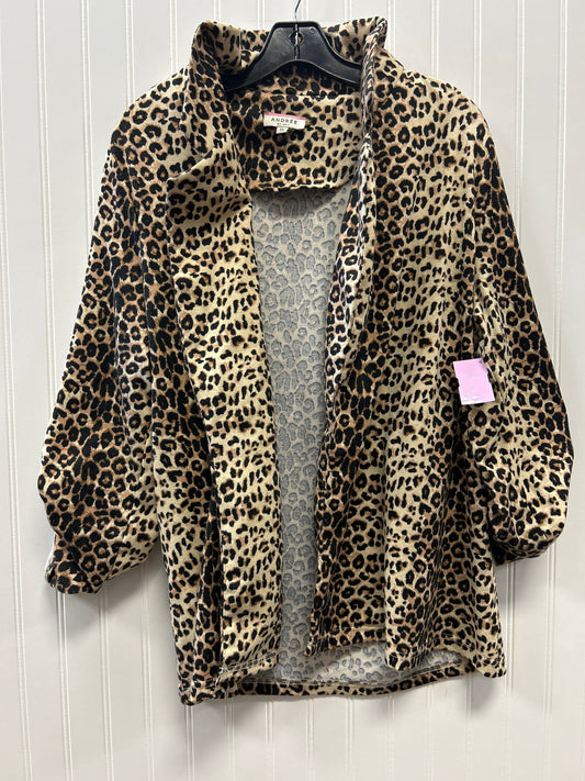 Cardigan By Andree By Unit In Animal Print, Size:1X