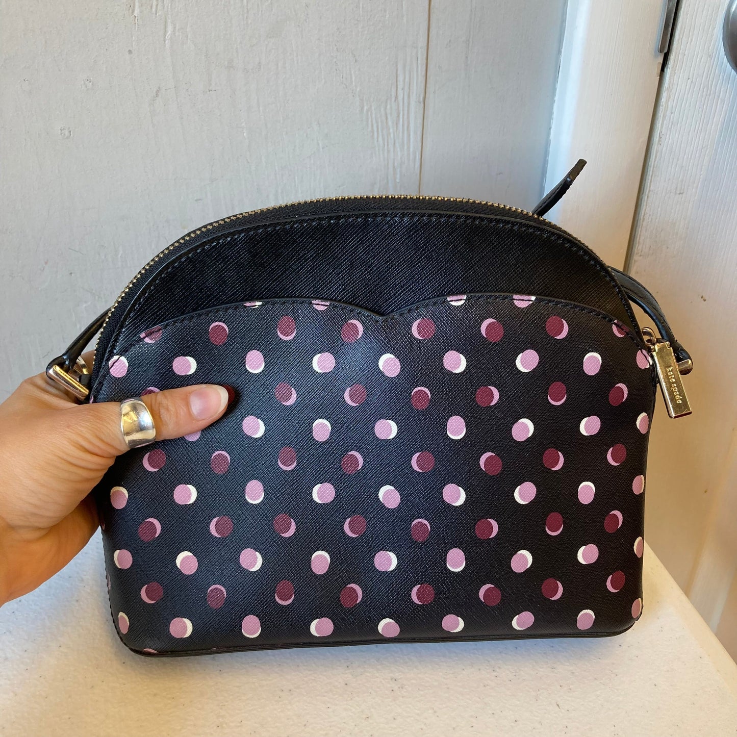 Crossbody Designer By Kate Spade In Black & Pink, Size:Small