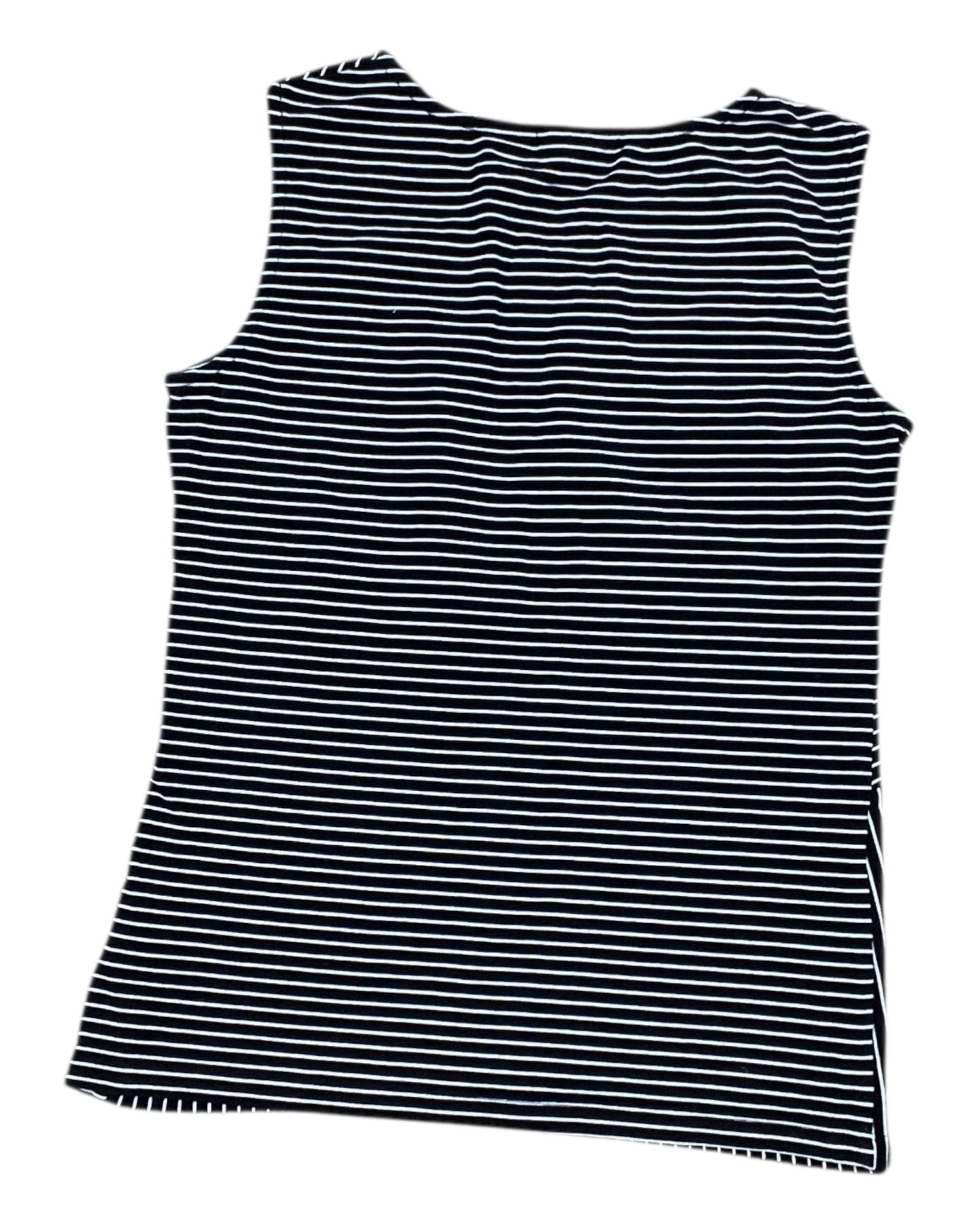 Tank Top By Tahari In Black & White, Size:Xs