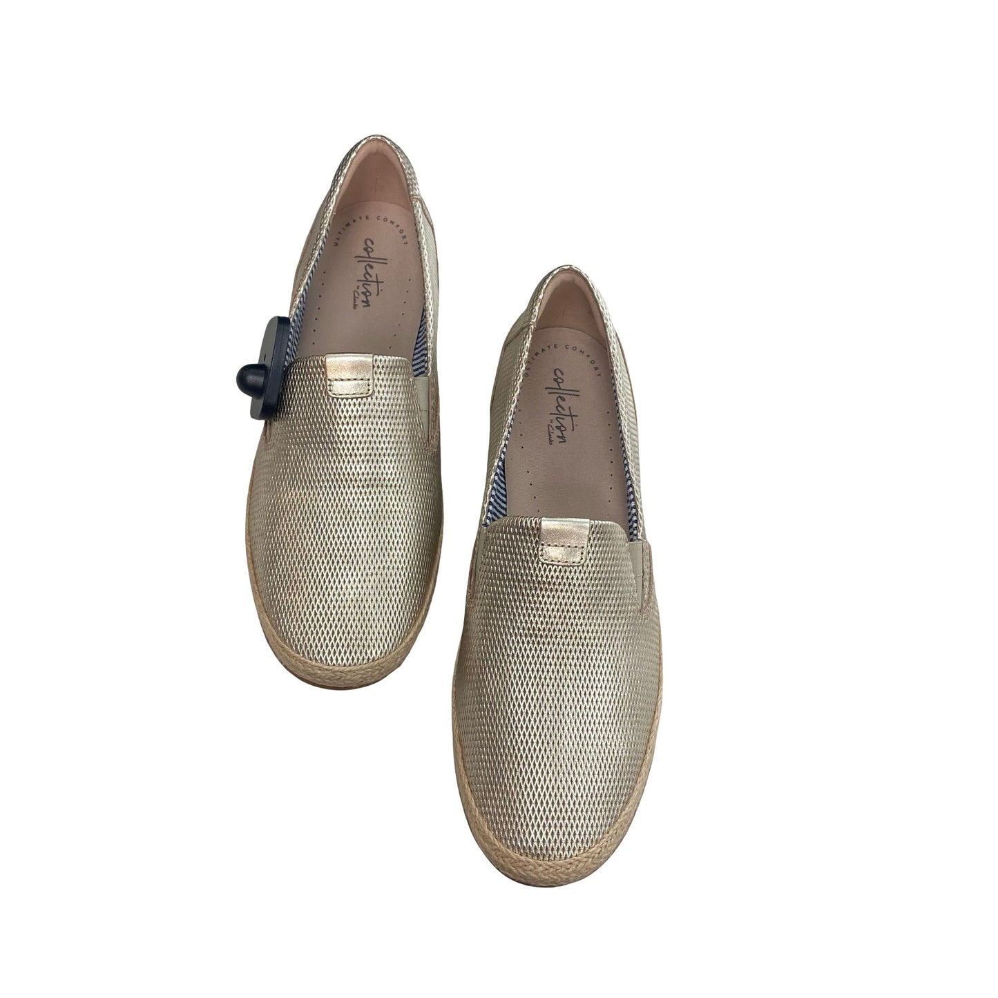 Shoes Flats By Clarks In Gold, Size:9.5