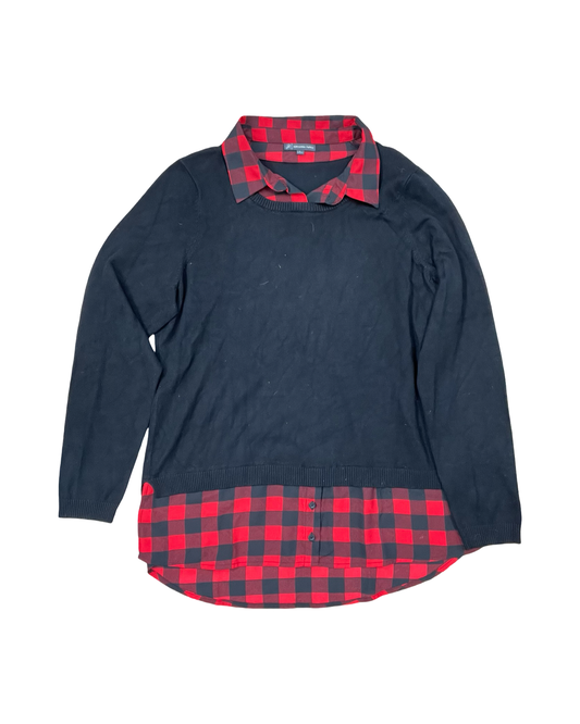 Top Ls By Adrianna Papell In Black & Red, Size:L