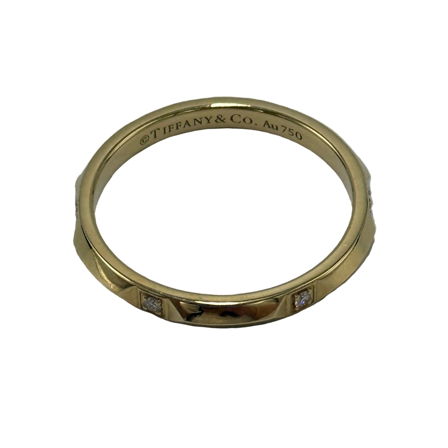 Tiffany & Company True Band Diamond Luxury Ring In 18k Gold , Size: 9.5