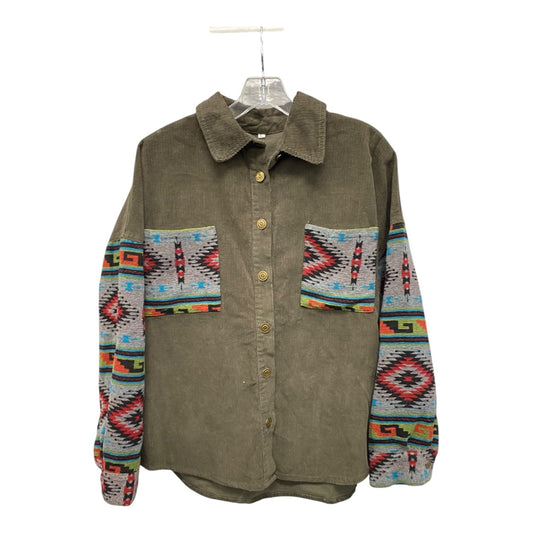 Jacket Shirt  In Green, Size:L