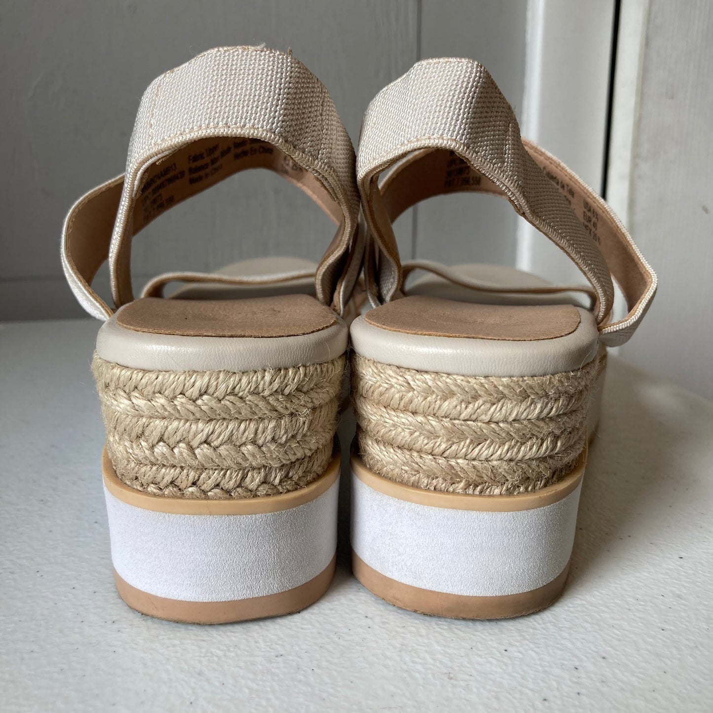 Sandals Heels Wedge By Madden Nyc In Cream, Size:8.5