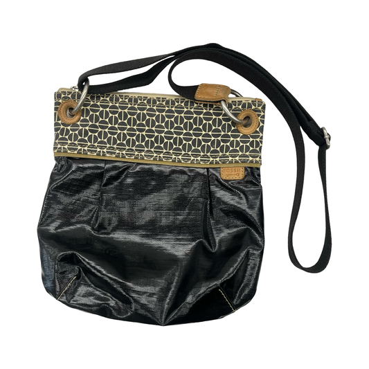 Crossbody By Fossil In Black & Tan, Size:Medium