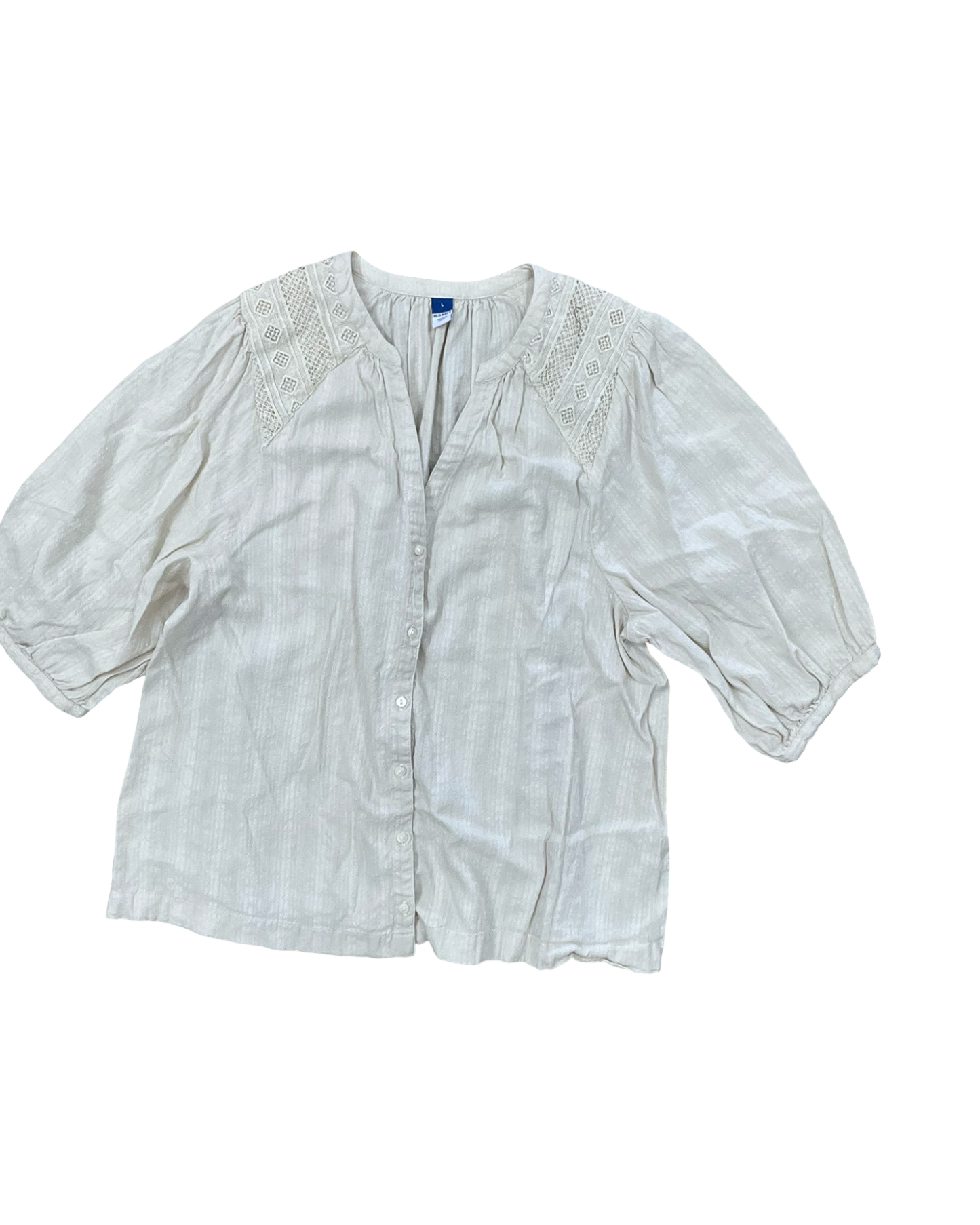 Blouse Ss By Old Navy In Beige, Size:L