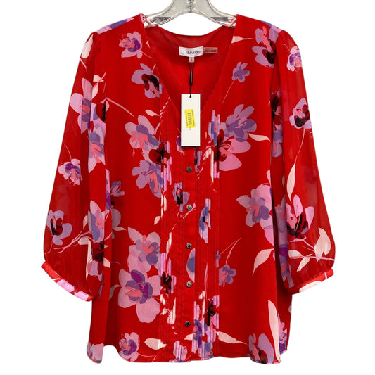 Top Ls By Calvin Klein In Red, Size:M