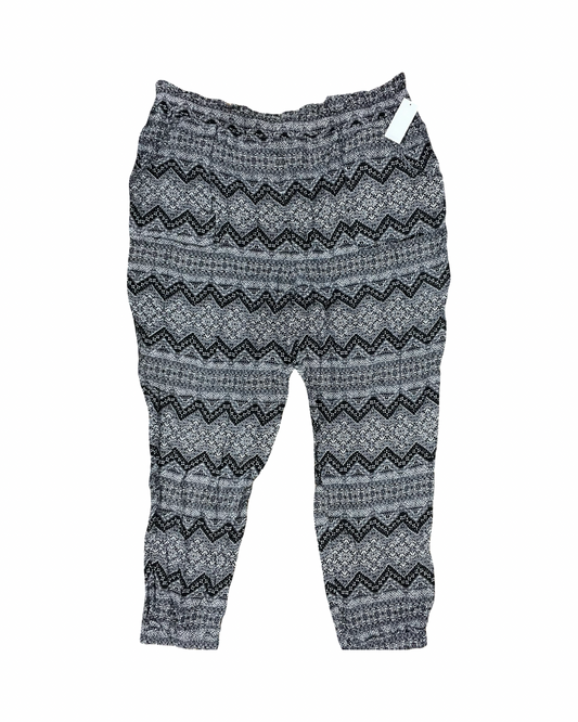 Pants Lounge By Simply Emma In Black & White, Size:2X