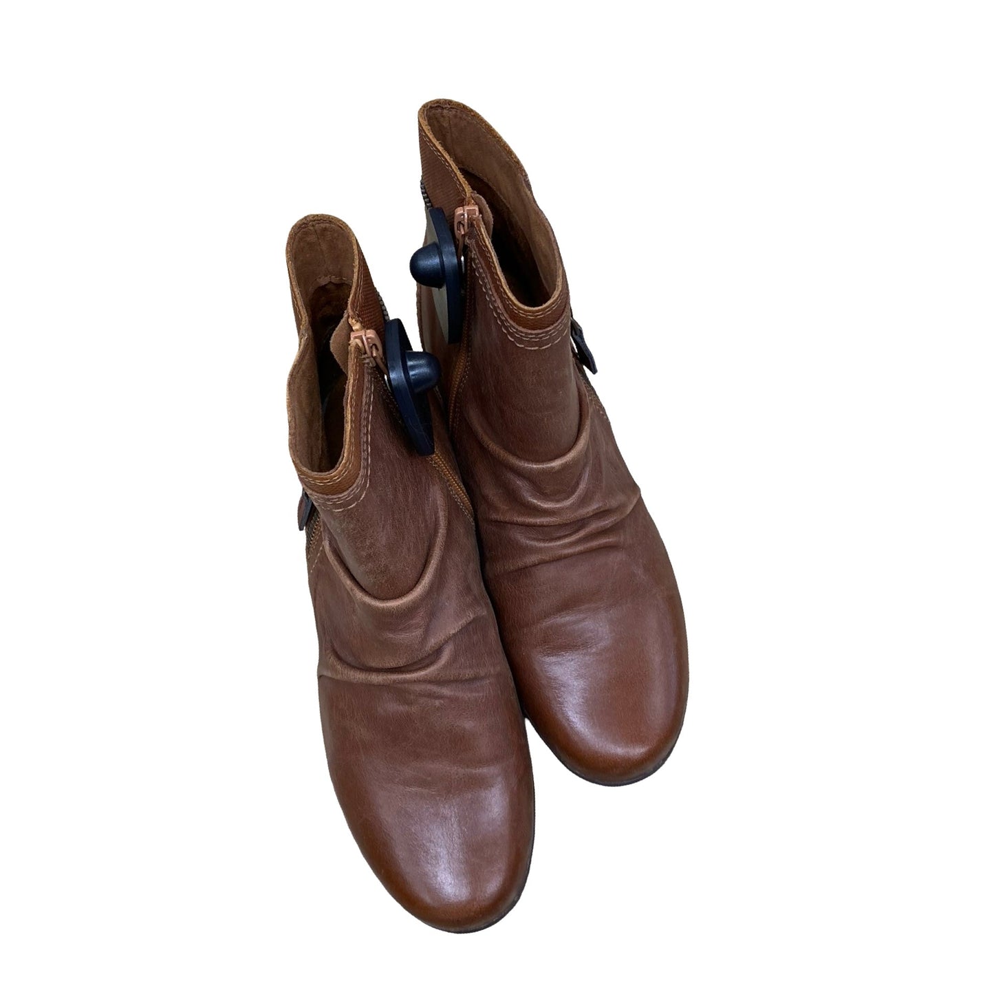 Boots Ankle Heels By Cobb Hill In Brown, Size:7