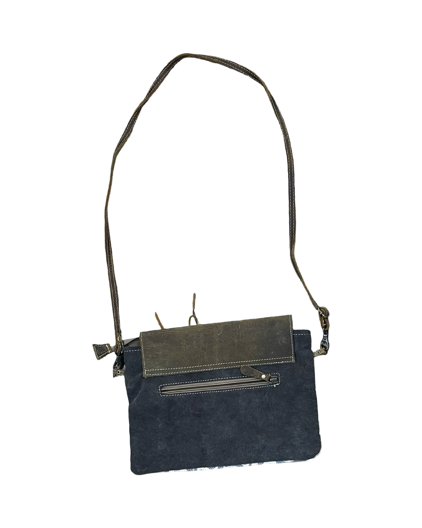 Crossbody By Myra In Cream & Grey, Size:Medium