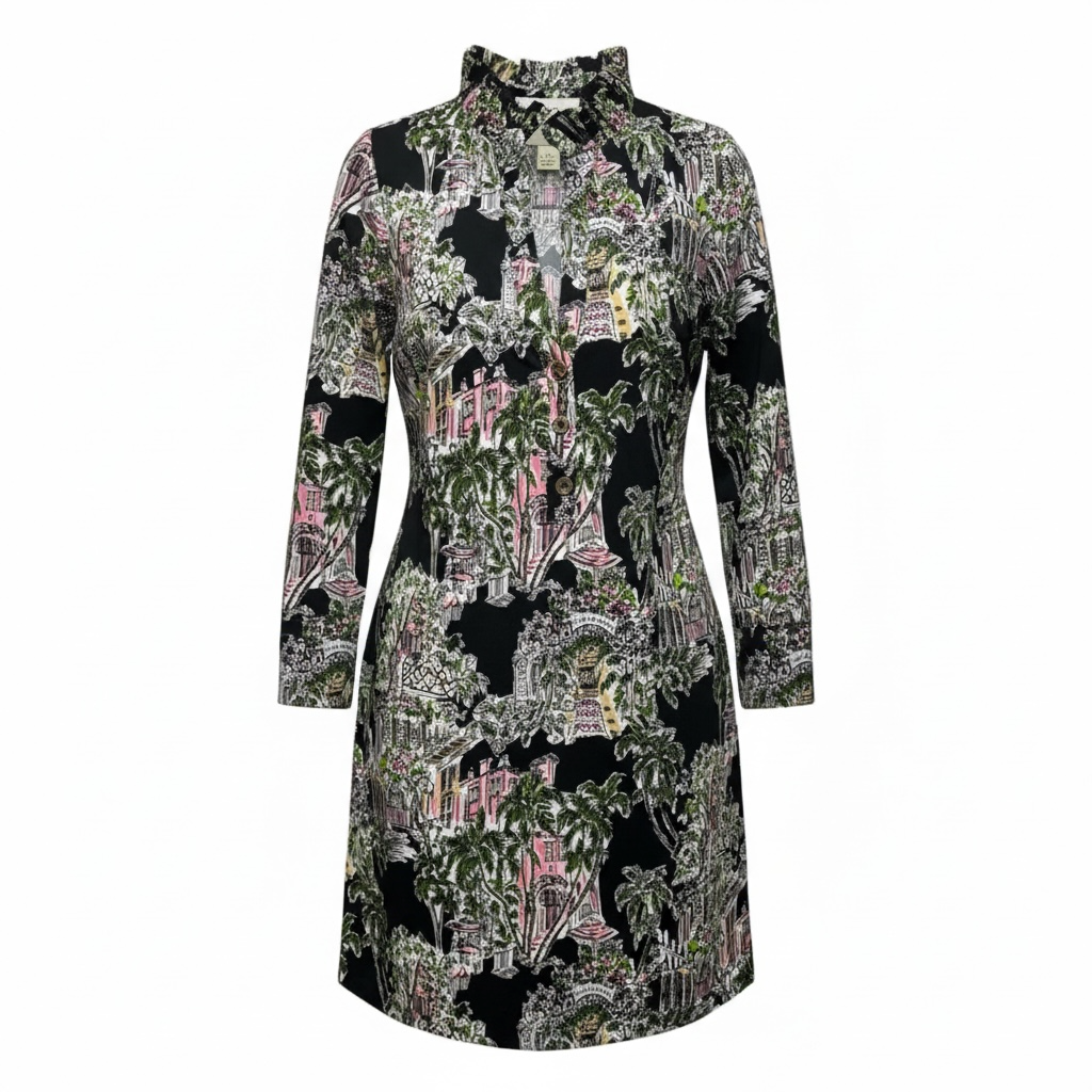 Knightly Dress Designer By Lilly Pulitzer In Onyx PB Anniversary Toile Print, Size: XXS