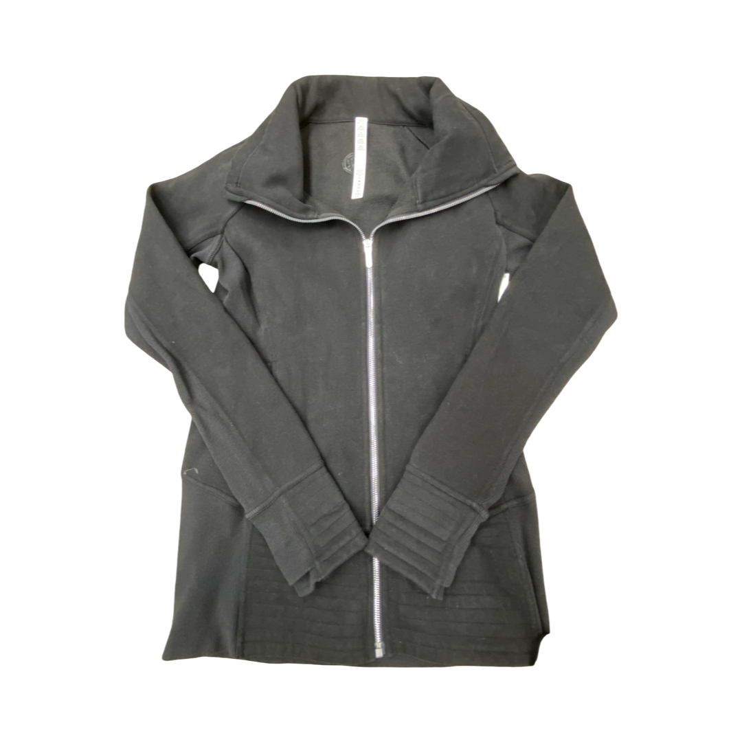 Athletic Jacket By Lululemon In Black, Size:6
