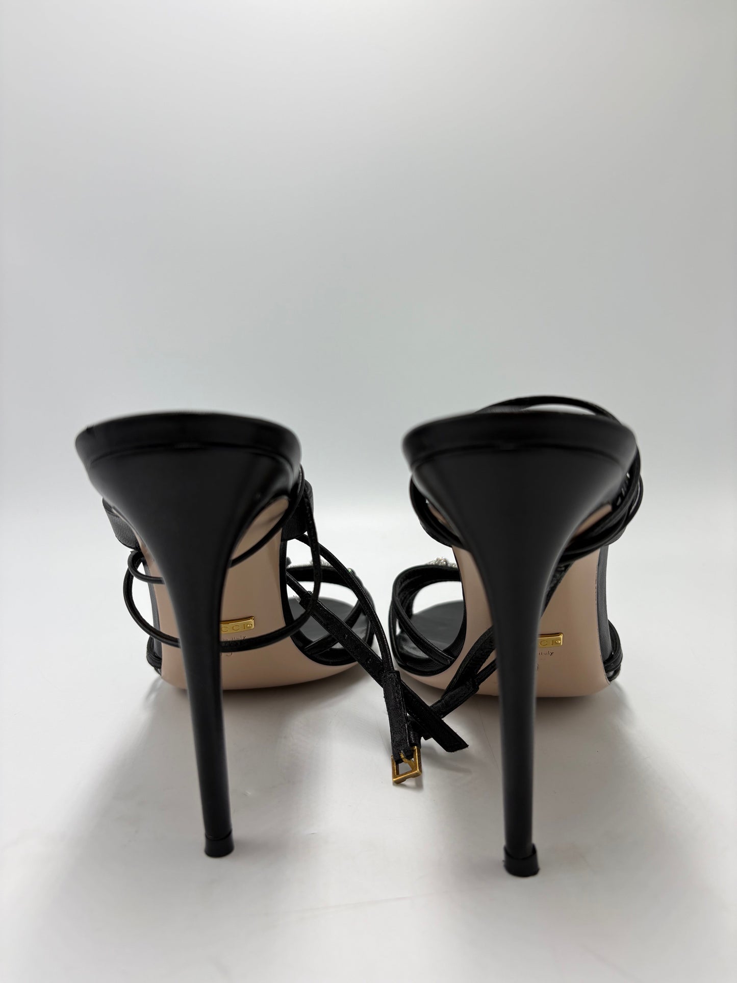 Gucci Malaga Kid Crystal  Horsebit Luxury Shoes, Size: 9 (39)