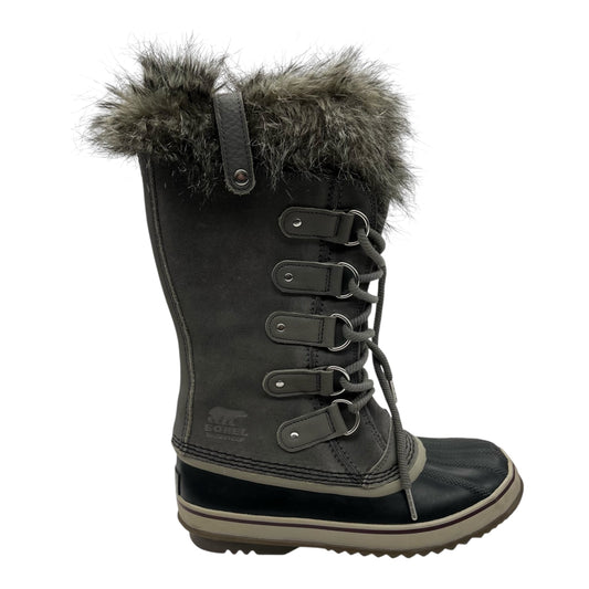 Boots Snow By Sorel In Black & Grey, Size:7.5