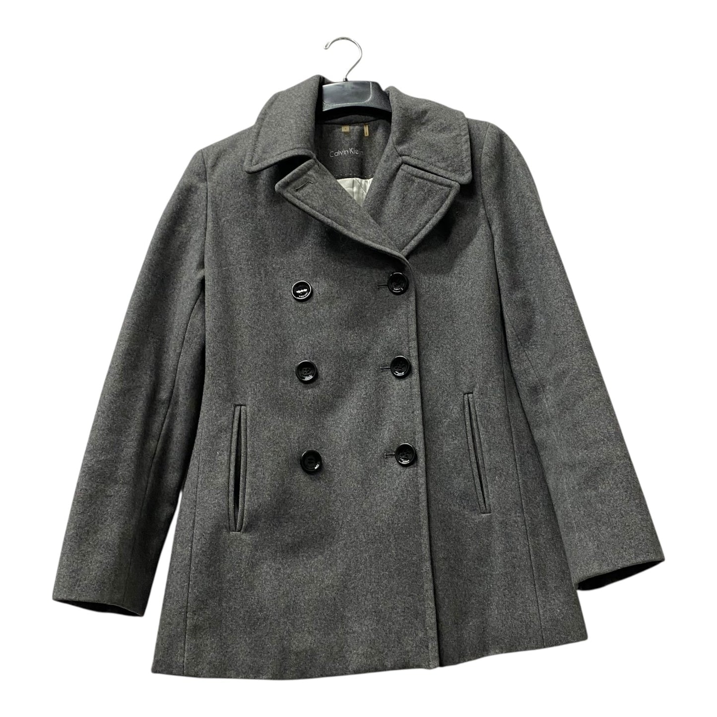 Coat Peacoat By Calvin Klein In Grey, Size:S