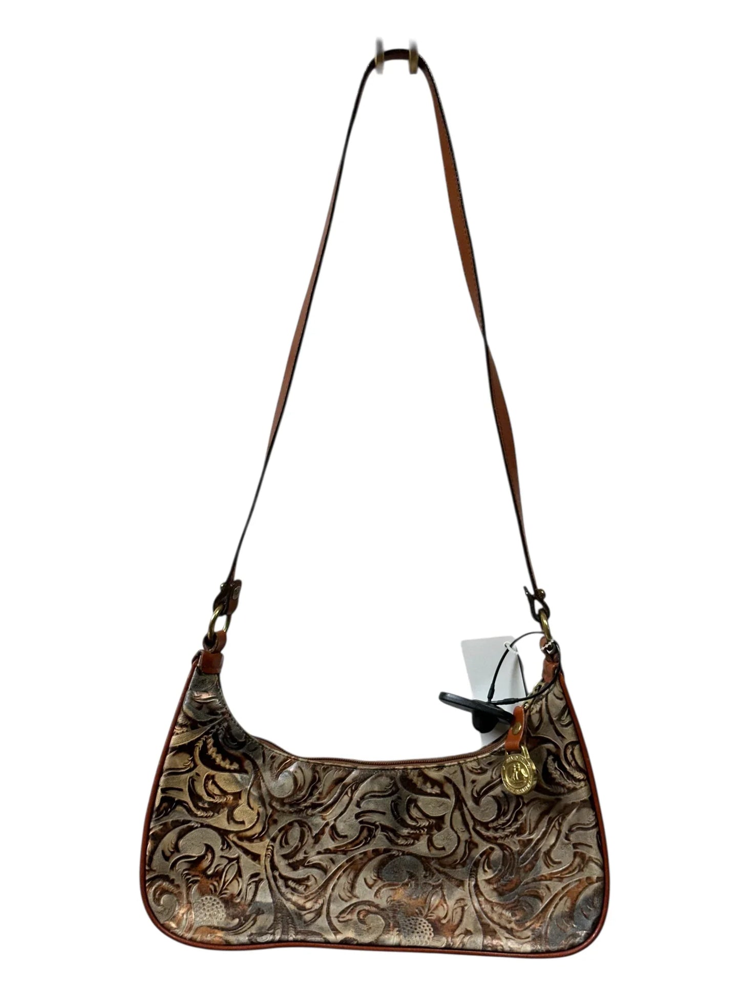 Handbag Designer By Brahmin In Brown & Cream, Size:Small
