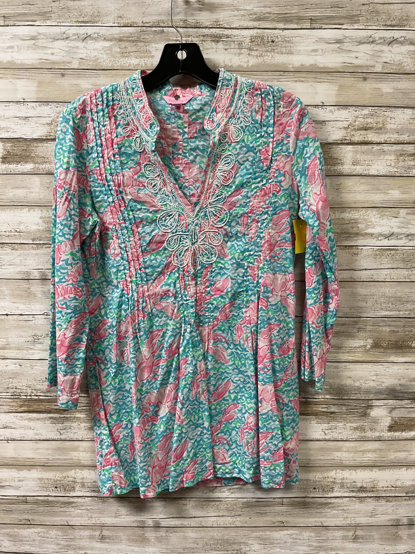 Tunic Designer By Lilly Pulitzer In Blue & Pink, Size:S