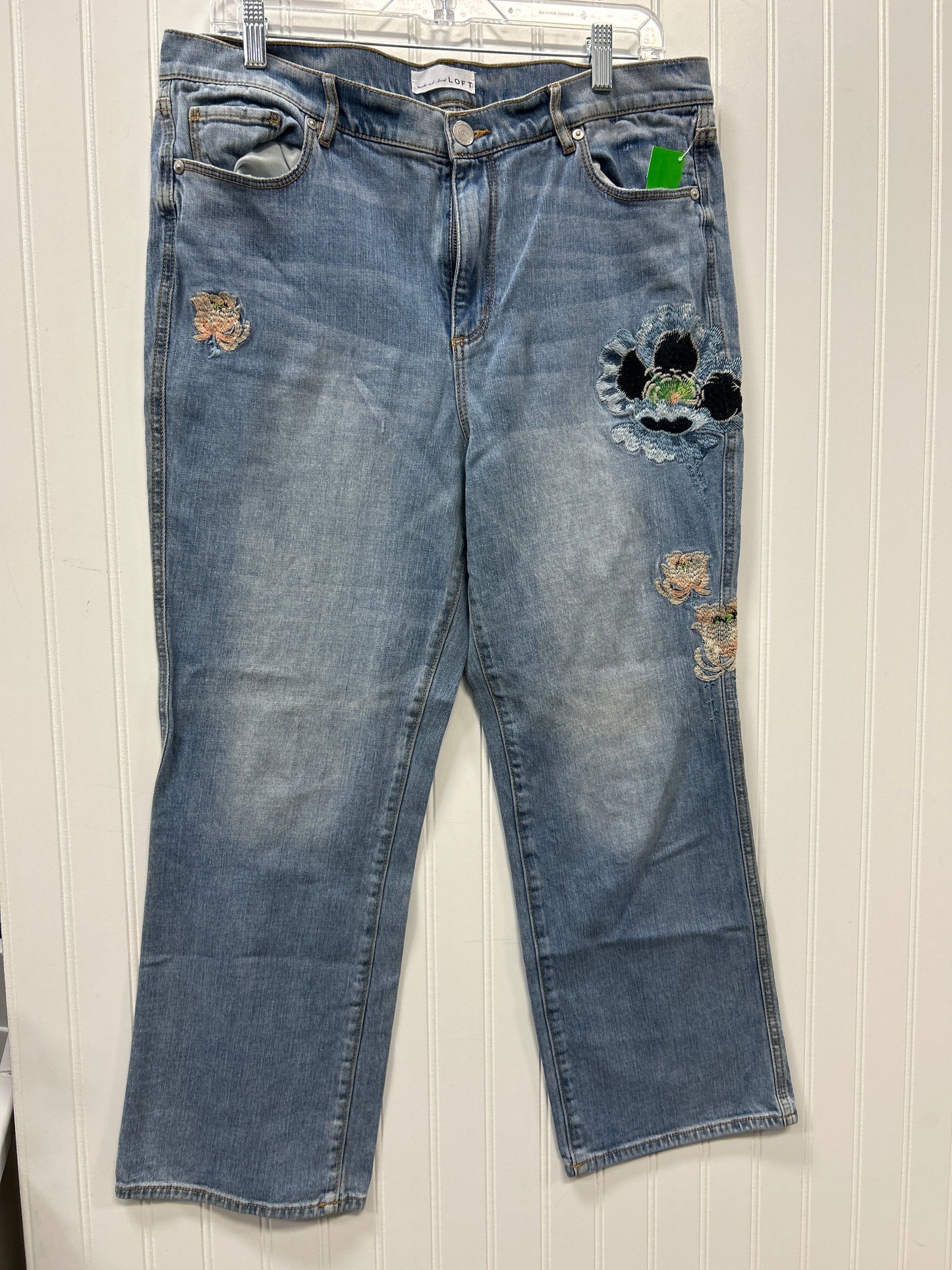 Jeans Straight By Loft In Blue Denim, Size:14