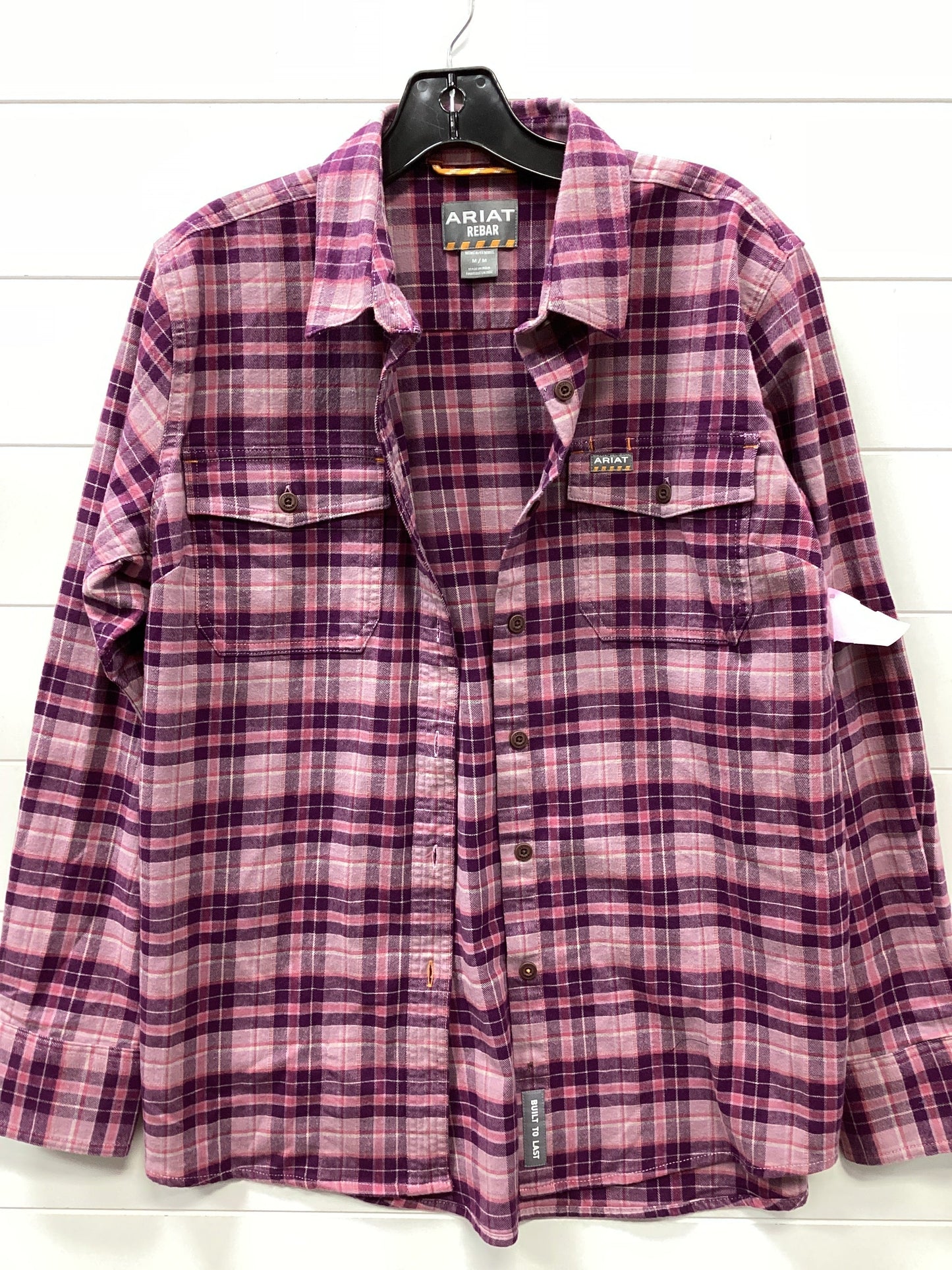 Blouse Ls By Ariat In Pink & Purple, Size:M